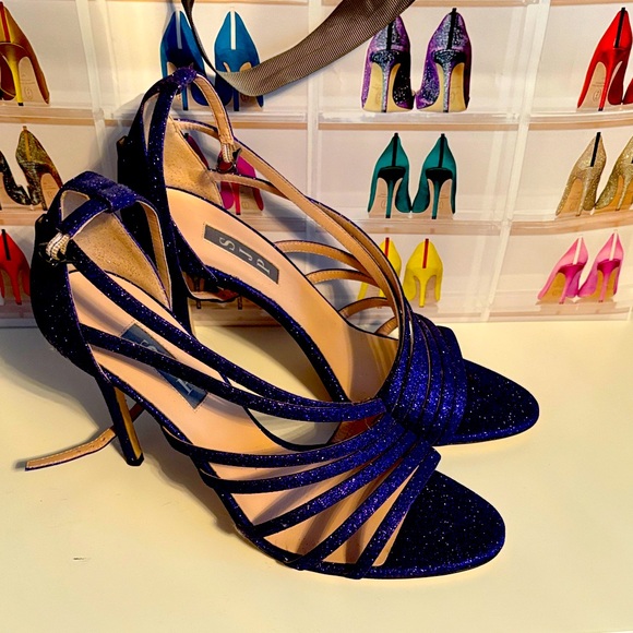 SJP by Sarah Jessica Parker Glittery Navy Heels - Picture 1 of 3